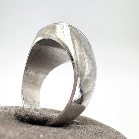 VTG Sterling Silver 925 Black Onyx Tapered Band Statement RIng Size 8.75 - Picture 5 of 10